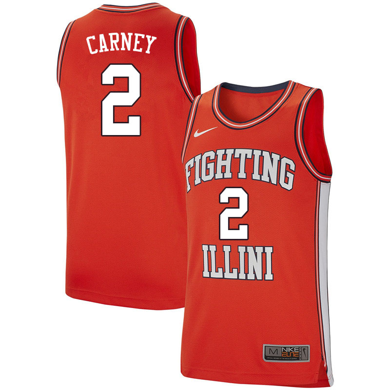 Men #2 Chuck Carney Illinois Fighting Illini College Basketball Jerseys Sale-Retro